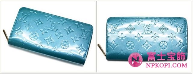 LOUISVUITTON ヴィトン ヴェルニ LV 財布 ラウンドジップ長財布 ジッピーウォレット ブルーラゴン M91734